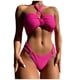 thumbnail image 1 of Conjunto de traje de baño de bikini de playa con cuello halter sin espalda sexy de dos piezas para mujer Fridja  nalpqowj54267, 1 of 8
