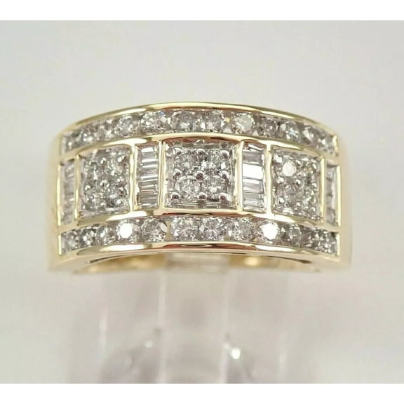 3.00 Ct Round Cut VVS1/D Diamond Halo Wedding Men's Band Ring 14k Yellow Gold Plated