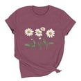 thumbnail image 4 of Busydd T Shirts for Women Trendy Crew Neck Print Graphic Tees Casual Summer Short Sleeve Going Out Tops S, 4 of 5