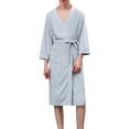 thumbnail image 1 of HBFAGFB Mens Bathrobe Lace up Long Sleeves Mid Length Robe Casual Homewear with Pockets Green Size M, 1 of 4