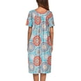 thumbnail image 2 of Avidlove Women's Nightgown Short Sleeve House Dress with Pockets Comfy Loungwear Boho Print Sleepwear, 2 of 6