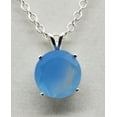 thumbnail image 2 of Natural Round Blue Chalcedony Sterling Silver Necklace, 2 of 7