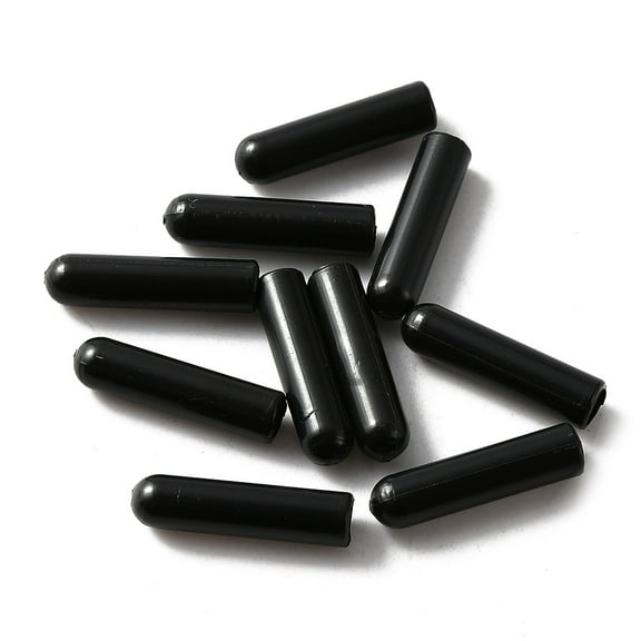 50pc Plastic Aglets Head Column Black for Shoelaces Shoelace Tips 20x5mm Inner Diameter: 3.5mm