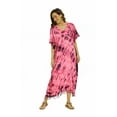 thumbnail image 3 of Beautybatik Red Women Hippie Tie Dye Caftan Kaftan Loungewear Maxi Plus Size Long Dress XL, 3 of 6