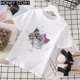 thumbnail image 3 of Cartoon Cats Kid Pink T Shirt Cartoon Cat Print Western Style T-shirt Short Sleeve for Boys and Girls Stranger Things Clothes, 3 of 5