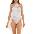 thumbnail image 4 of MSemis Color Block Lyrical Dance Dress Women White S, 4 of 6