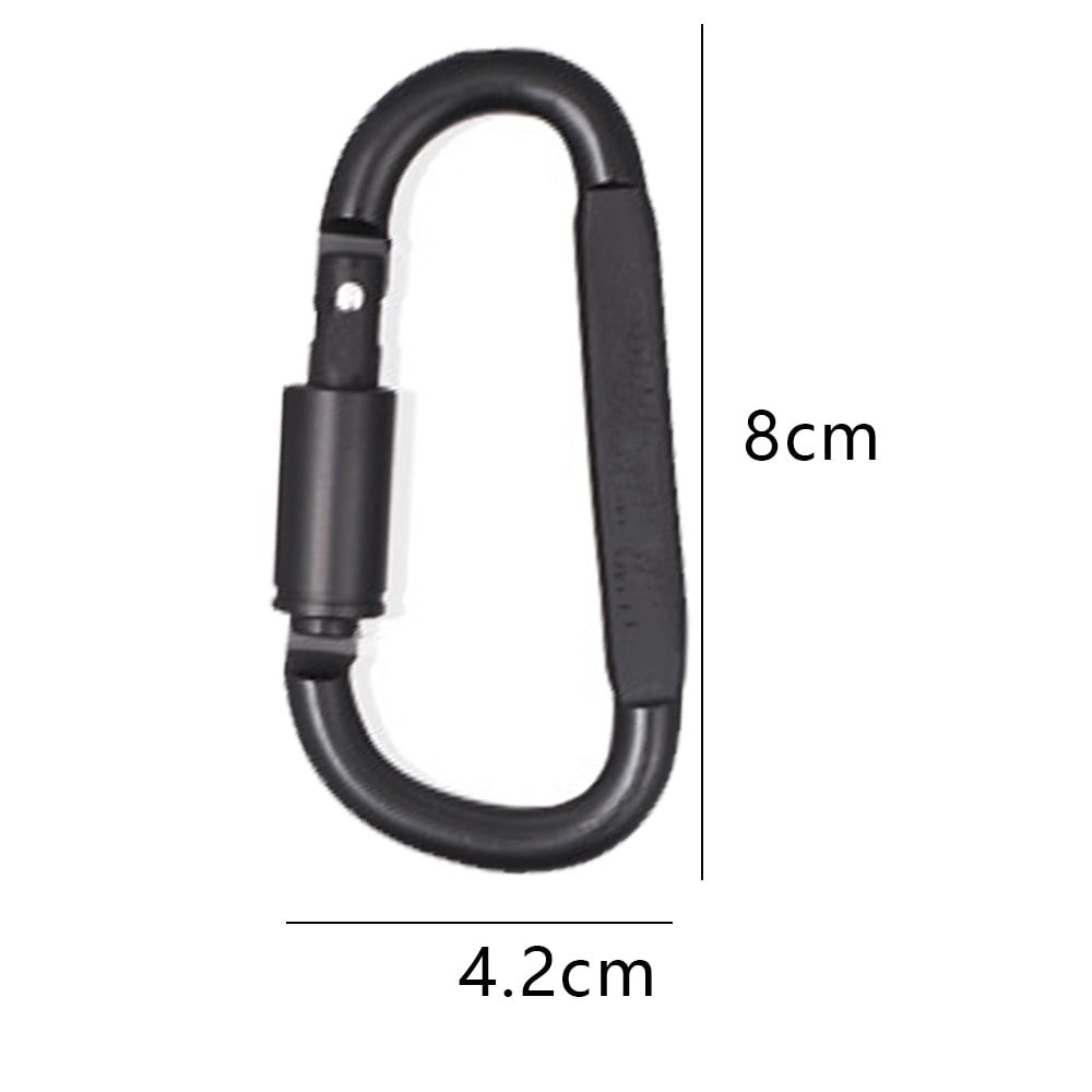 Carabiner Clip, 855lbs,Heavy Duty Caribeaners for Hammocks, Camping  Accessories,Hiking,Keychains,Outdoors and Gym etc,D Shaped Spring Hook Small  Carabiners for Harness and Key Ring，black,black,F42872 