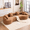 Brown, variant on Curved Boneless Sofa, Compression Modular 110" Sectional, High-Density, Couches Sleeper for Living Room Bedroom Apartment Lounge, Chenille (Black)