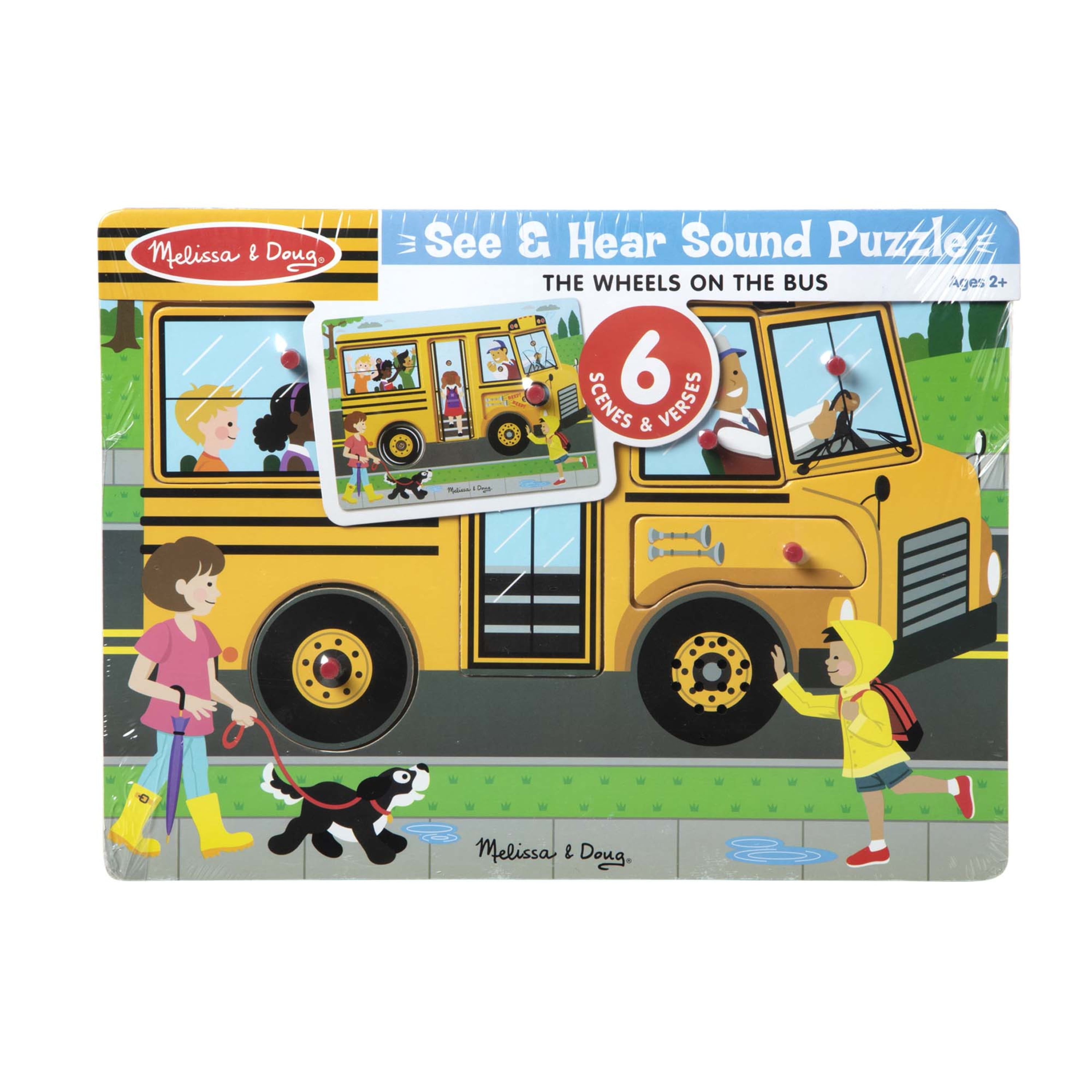 Melissa & Doug 6pc Sound Puzzle Wheels on The Bus for sale online 