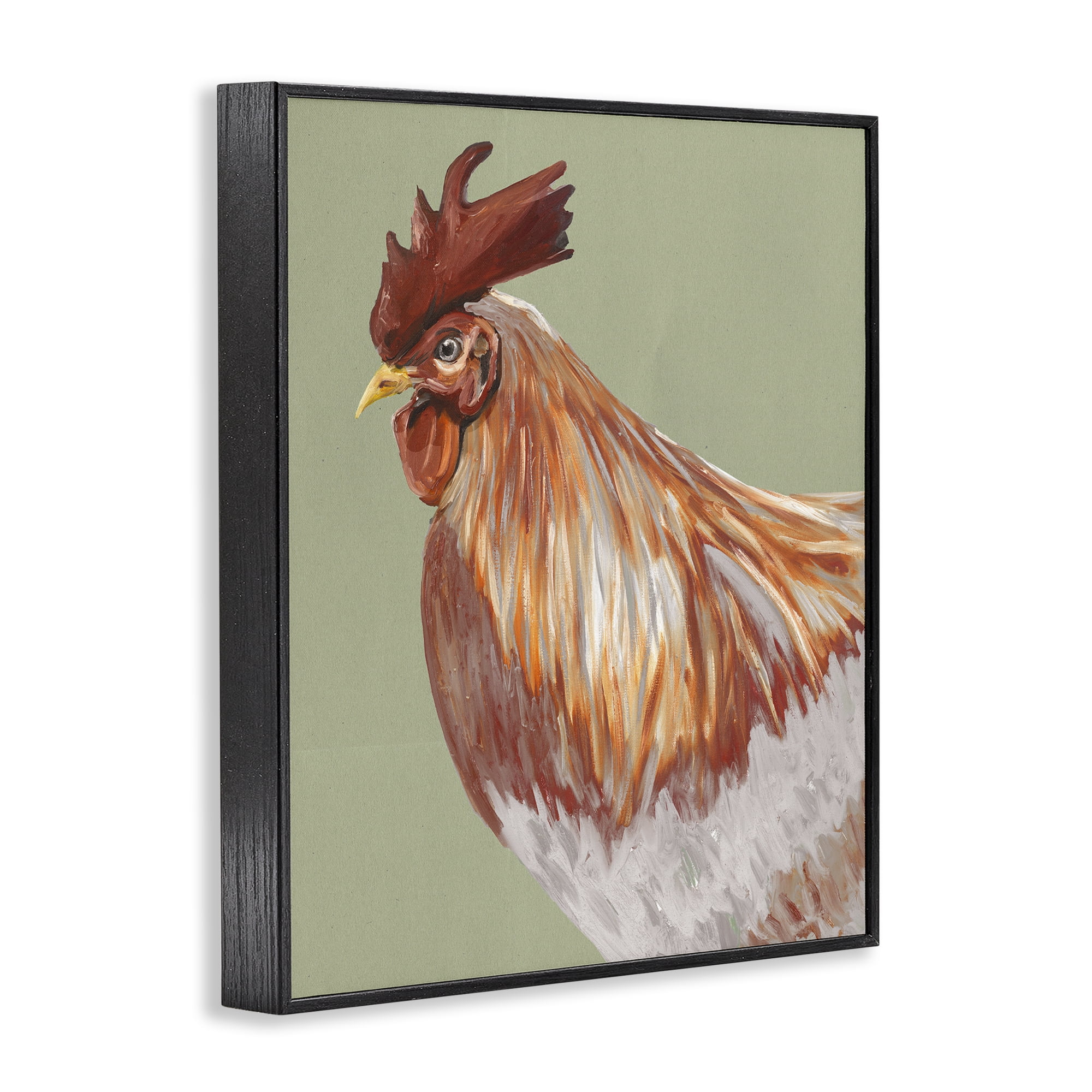 Stupell Industries Gallant Rooster Portrait Black Framed Giclee Art, design by Andy Beauchamp