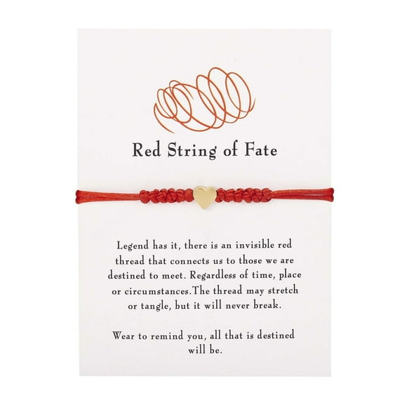 TopLLC Earrings Knotted Red Rope Bracelet Length Lovers Paper Card Bracelet Bracelet Couple bracelet