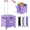 thumbnail image 1 of Carrito utilitario plegable SUBICOO, caja rodante portátil, color morado, 1 of 9
