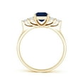 thumbnail image 2 of Angara Natural 1.05 Ct. Blue Sapphire with Diamond Side Stones Ring in 14K Yellow Gold for Women (Ring Size: 12), 2 of 9