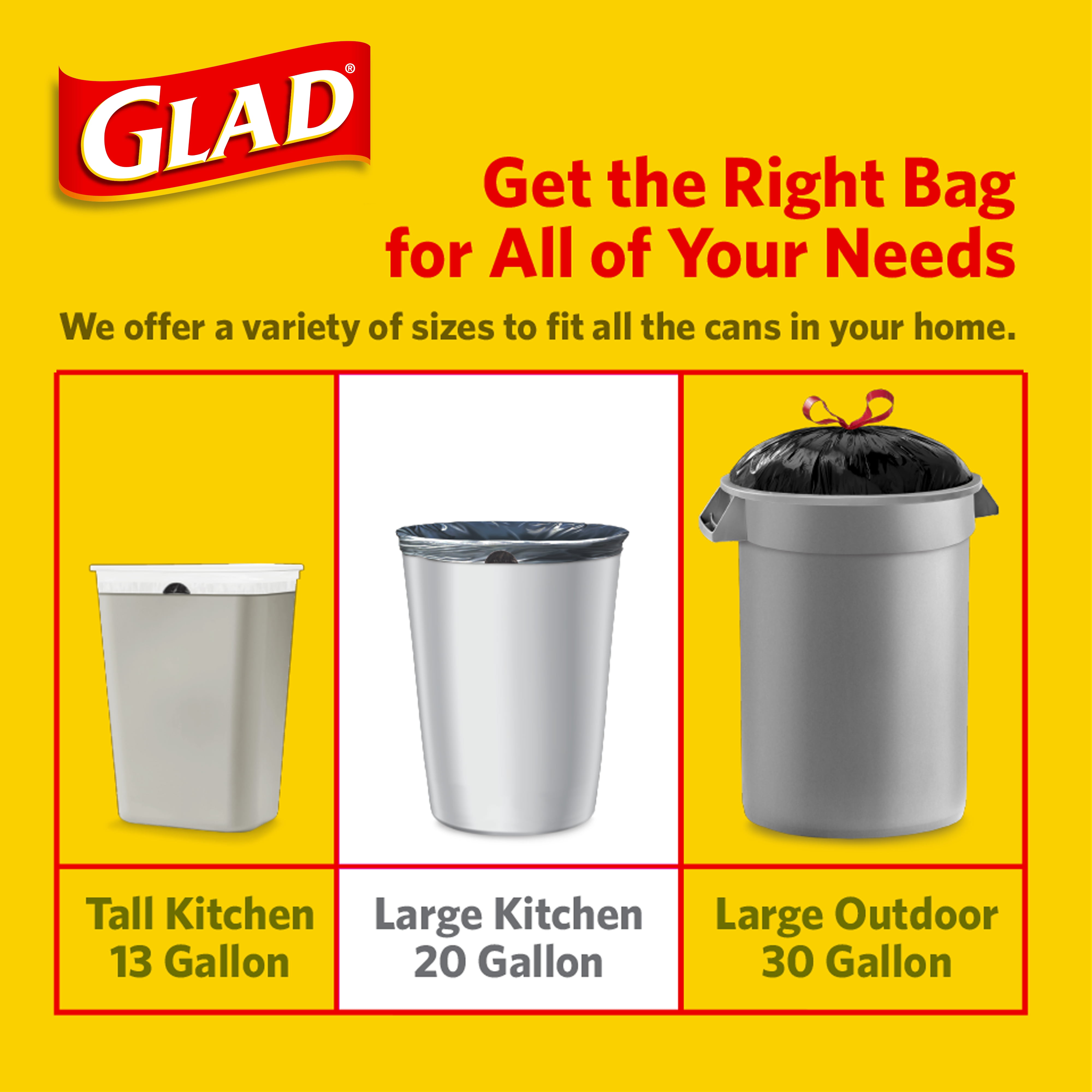 Glad Tall Kitchen Trash Bags, 20 Gallon 