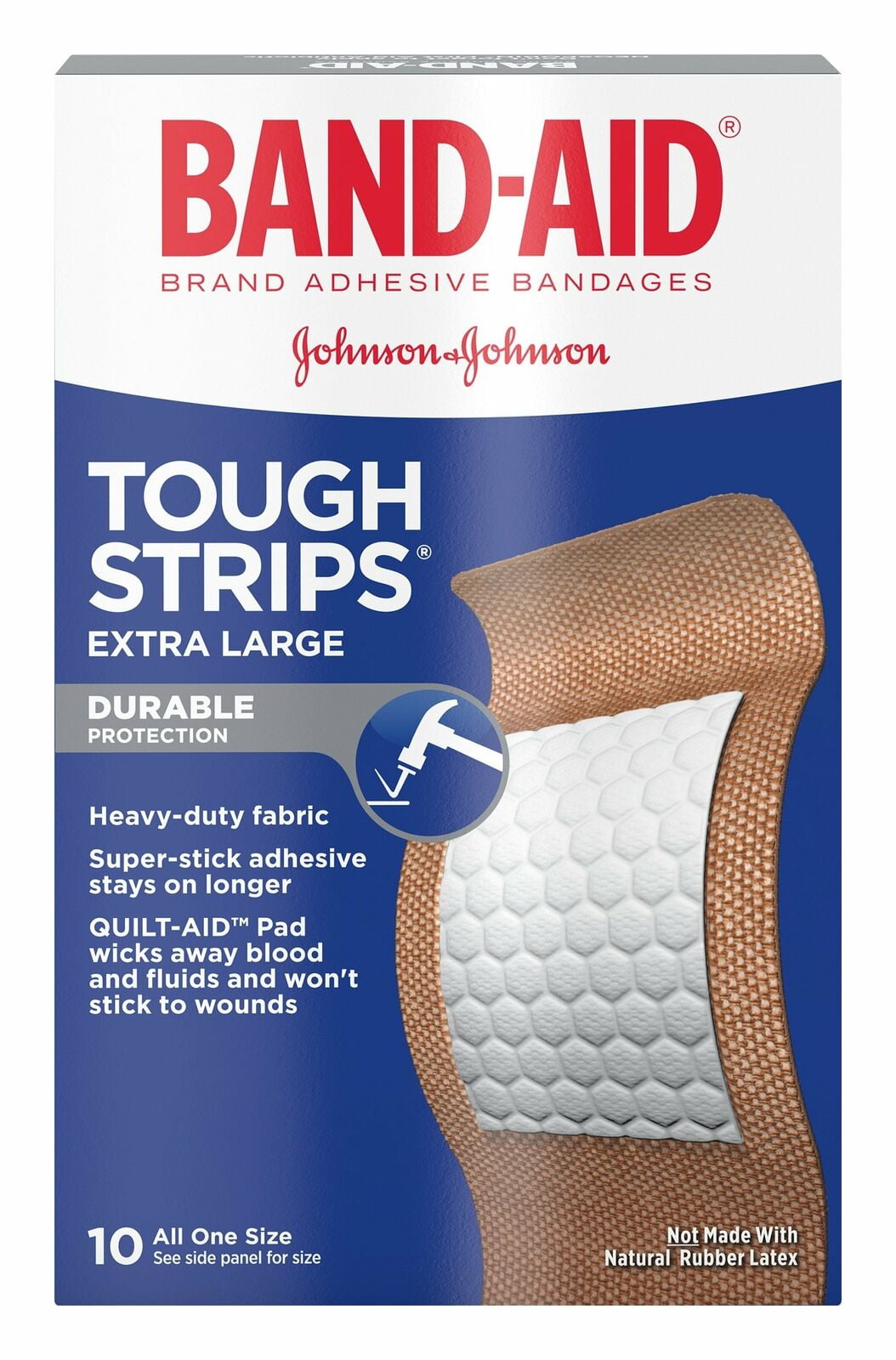 Band-Aid Water Block Tough-Strip Waterproof Elastic Bandage Xl, 10Ct, 6-Pack