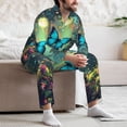 thumbnail image 7 of Fotbe Enchanted Forest Butterfly A Pattern Long Sleeve Pajama Set for Men,Sleepwear Set,2-piece Loungewear Set,Soft PJs Comfy Nightwear with Pockets-Medium, 7 of 7