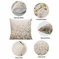 thumbnail image 5 of Pillow Covers 16x16 Inch, Vintage Botanical Linen Pillowcase with Invisible Zipper, Spring Floral Summer Botanical Rustic Decorative Throw Pillow Covers Cushion Case for Couch Sofa Bed Living Room, 5 of 9