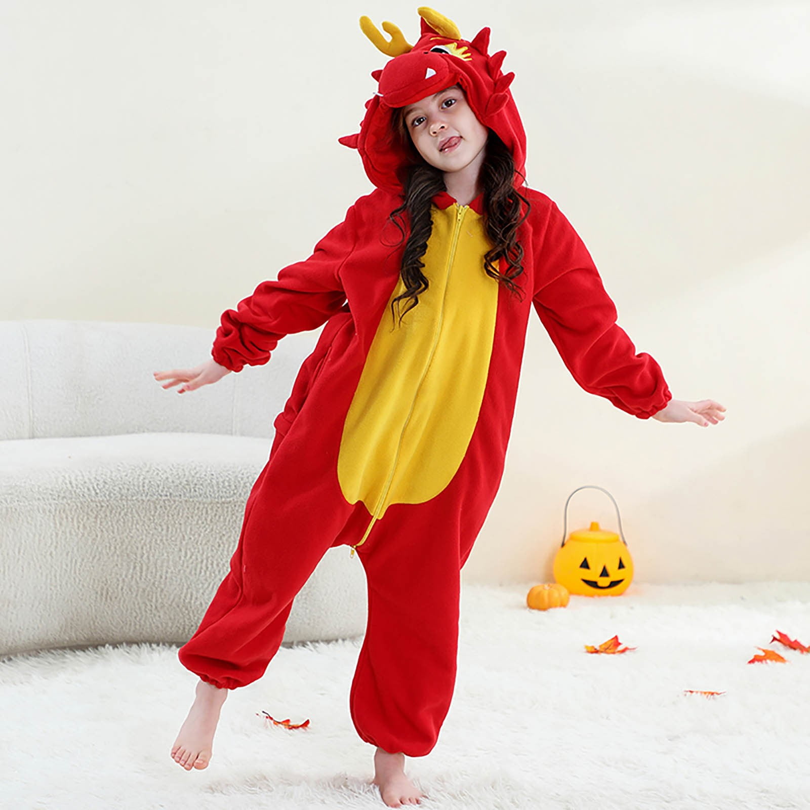 FYDUU Kids Winter Onesie Pajamas Flannel Jumpsuit Pajamas Kids Family Matching Clothes One-Piece Sleepwear Loungewear Holiday Christmas Outfit 3-4 Years