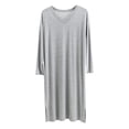 thumbnail image 1 of HBFAGFB Robe pour Hommes Col Rond Chandail à Manches Longues Robe de Nuit Légère Vêtements de Maison Peignoir Gris Taille 2TG, 1 of 3