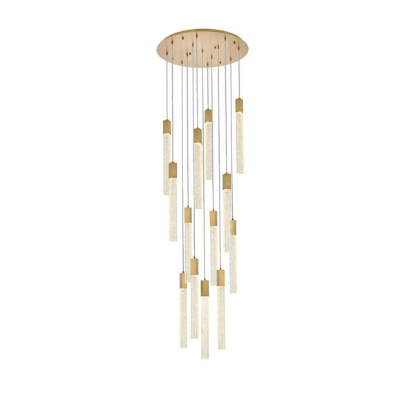 Weston 13 lights pendant in satin gold