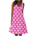 thumbnail image 2 of Viikei Summer Dresses for Girls,Women's Summer Casual Loose Sleevless Crew Neck Dress Pink XXXXXL, 2 of 5