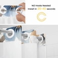 thumbnail image 2 of No Hook Shower Curtain with Snap in Liner, Watercolor Orange Blue Flowers Waterproof Bath Curtain Double Layers with See Through Top Window, Spring Garden Floral Hotel Shower Curtains 60x72in, 2 of 9