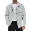 OHMZYZO Mens Casual Ribbed Jacket Long Sleeve Button Down Shirt Jacket Fall Winter Coat Quilted Shacket Overshirt
