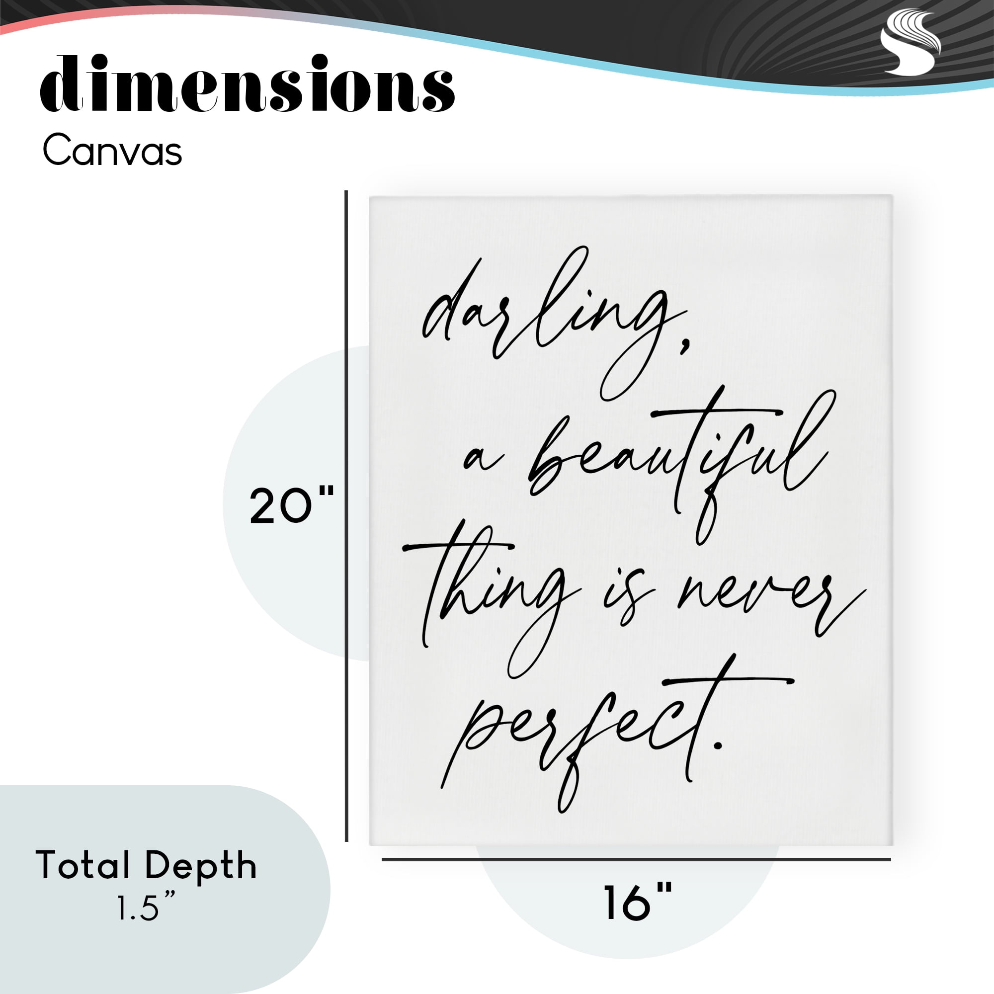 A Beautiful Thing Is Never Perfect Canvas Wall Art, design by Lettered and Lined