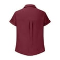 thumbnail image 6 of Plus Size T-Shirt for Women Button Down Short Sleeve Shirts Solid Basic Blouses Lightweight Collared Blouse Tops Fashion Trendy Tees Business Casual Outfits 2026 Summer Tops, 6 of 6