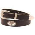 thumbnail image 1 of 35mm Tapered Dark Brown Latigo Leather Belt With Large Mouth Bass Concho, 1 of 4