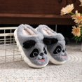 thumbnail image 5 of XIMIN Kid Girls Cute Animal Panda Slippers Soft Plush House Shoes Rubber Anti Slip Home & Outdoor Cartoon Gifts for Birthday Christmas Fluffy Warm Slide, 5 of 8