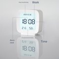 thumbnail image 3 of Wosthever Reloj digital Pantalla de fecha de reemplazo Control de voz LCD Dormitorio Dormitorio Estudiante Niños Alarmas Luz de fondo Blanco Type2 NO2, 3 of 6