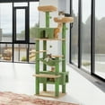 thumbnail image 2 of Pefilos 72" Large Cat Tree Tower with Sisal Scratching Post, Indoor Cat Condo for Big Cat Maine Coon, Green, 2 of 8