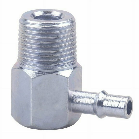 WnSEu Chrome Aluminum 90 Degree Intake Manifold Vacuum Fitting 3/8" NPT to 1/4" Barb