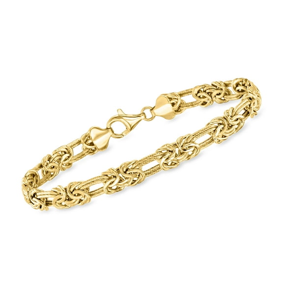 Ross-Simons 18kt Gold Over Sterling Byzantine and Double-Oval Link Bracelet, Women's, Adult