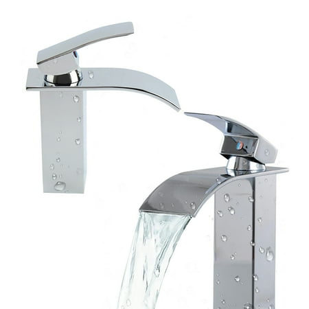 

DTOWER Square Basin Faucet Single Hole Faucet Copper Chrome-Plated Faucet Tap Bathroom Household Hotel