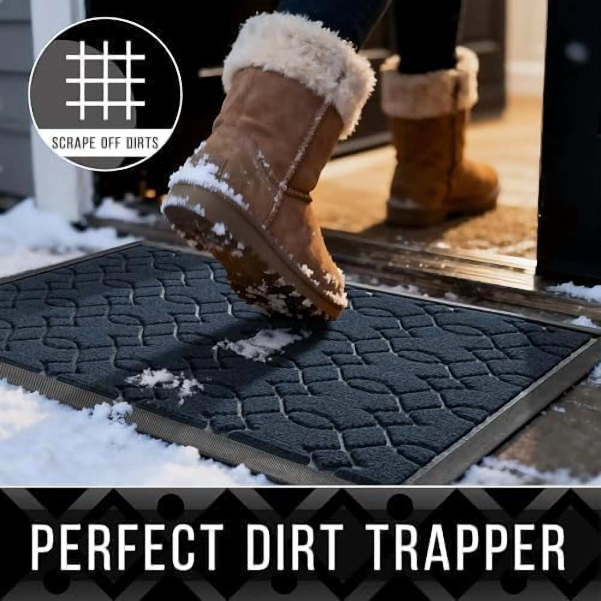 Outdoor Mats for Front Door 29.5x17, All-Season Waterproof Doormat Outdoor Entrance, Heavy Duty Non-Slip Outside Door Mat for Garage Patio Proch Entryway Indoor, Blue