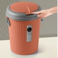 thumbnail image 4 of Kabnic 2.5 Gal Trash Can with Lid, Plastic Round Kitchen Trash Can, Bathroom Trash Can, Thicken Garbage Can Waste Basket for Bathroom, Kitchen, Bedroom, Office | Orange, 4 of 9