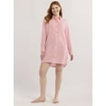 thumbnail image 5 of Joyspun Women’s Woven Long Sleeve Button Front Sleepshirt, Sizes XS-3X, 5 of 6