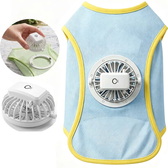 Rechargeable Dog Cooling Vest with Fan - Breathable Mesh Shirt with 3-Speed Settings for Small Medium Dogs - Summer Heat Relief