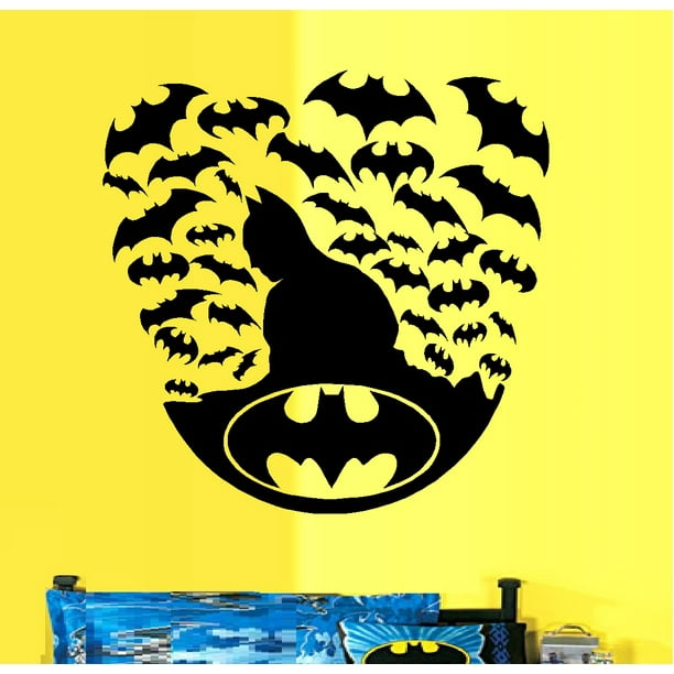 Decal ~ Batman Silhouette with Bats: Wall Decal ~ 20