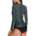 thumbnail image 6 of Beautyin Women's Long Sleeves Rash Guards Top Side Adjustable Athletic Shirt, 6 of 7