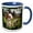 Blue/White, variant on 3drose, Photograph of a Mother Ewe Sheep with Twin Easter Lambs, 11oz Two-tone Blue Mug