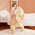 thumbnail image 6 of IKASA Giant Rabbit Stuffed Animal Plush Toy,Large Jumbo Bunny 30" Brown Huge Cute Soft Toys,Big Size Fluffy Plushy Fat Oversized Plushie,Gifts for Kids Girls Boys Girlfriend Children, 6 of 6