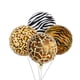 thumbnail image 2 of 10 globos redondos de aluminio de 18 pulgadas con diseño de tigre, leopardo y cebra, globos de helio, suministros de decoración para fiestas tropicales de safari en la jungla, 2 of 5