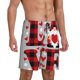 thumbnail image 2 of Balery Buffalo Plaid Love And Gnome Pantalones cortos de pijama de punto de algodón para hombre con cinturilla y bolsillos-Small, 2 of 6