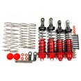 thumbnail image 1 of Ounissouiy Amortiguador trasero de aleación de aluminio 1/10, pieza de actualización RC, 4 Uds., amortiguador trasero roscado para coche ARRMA Kits de construcción modelo Rojo, 1 of 6