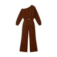 thumbnail image 6 of Cethrio Girls Casual Outfit Sets, Spring Fall 2 Piece Daily Long Sleeve Kids Clothing Sets Size 13-14 Years Brown, 6 of 6