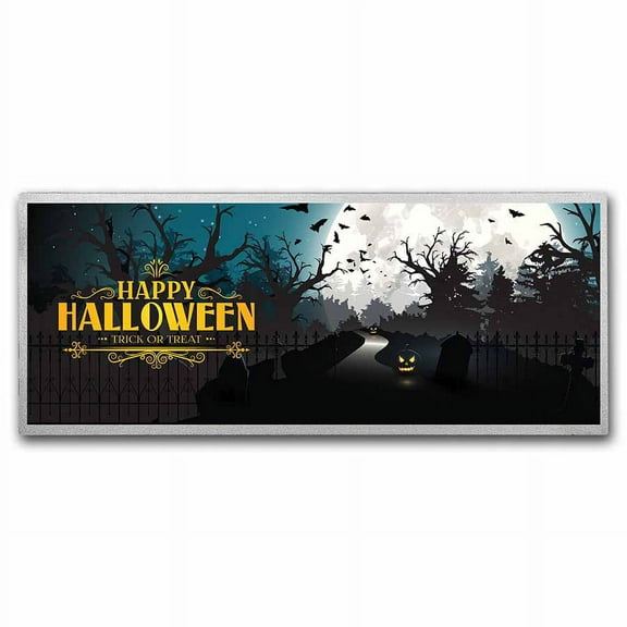 4 oz Silver Colorized Bar - (Happy Halloween "Graveyard")