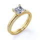 thumbnail image 4 of JeenMata Anillo Nupcial de 1,50 Quilates con Corte Princesa, Engaste en Garras y Detalles Pavé en Baño de Oro Amarillo de 18 K sobre Plata (Personaliza la Banda de Tu Anillo de Bodas), 4 of 6